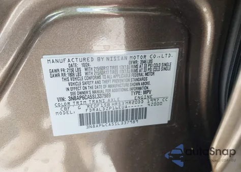 2025 Nissan Kicks Sv Fwd z USA, uszkodzony, nr VIN 3N8AP6CA5SL337989